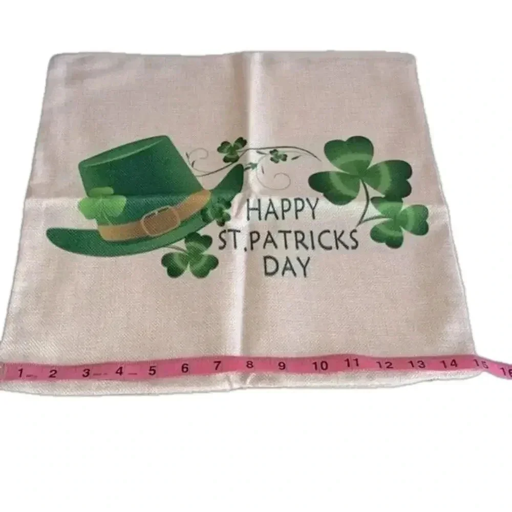 4 New St Paddys Day pillow cases canvas St Patricks Day throw‎ pillow covers